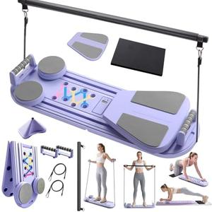 6 in1 Pilates Board, Multi-Purpose Pilates Reformer Set, Foldable Abdominal Board, Pilates Reformer Board for Home, Workout Equipment, Abs Workout Equipment, Core Workout Equipment