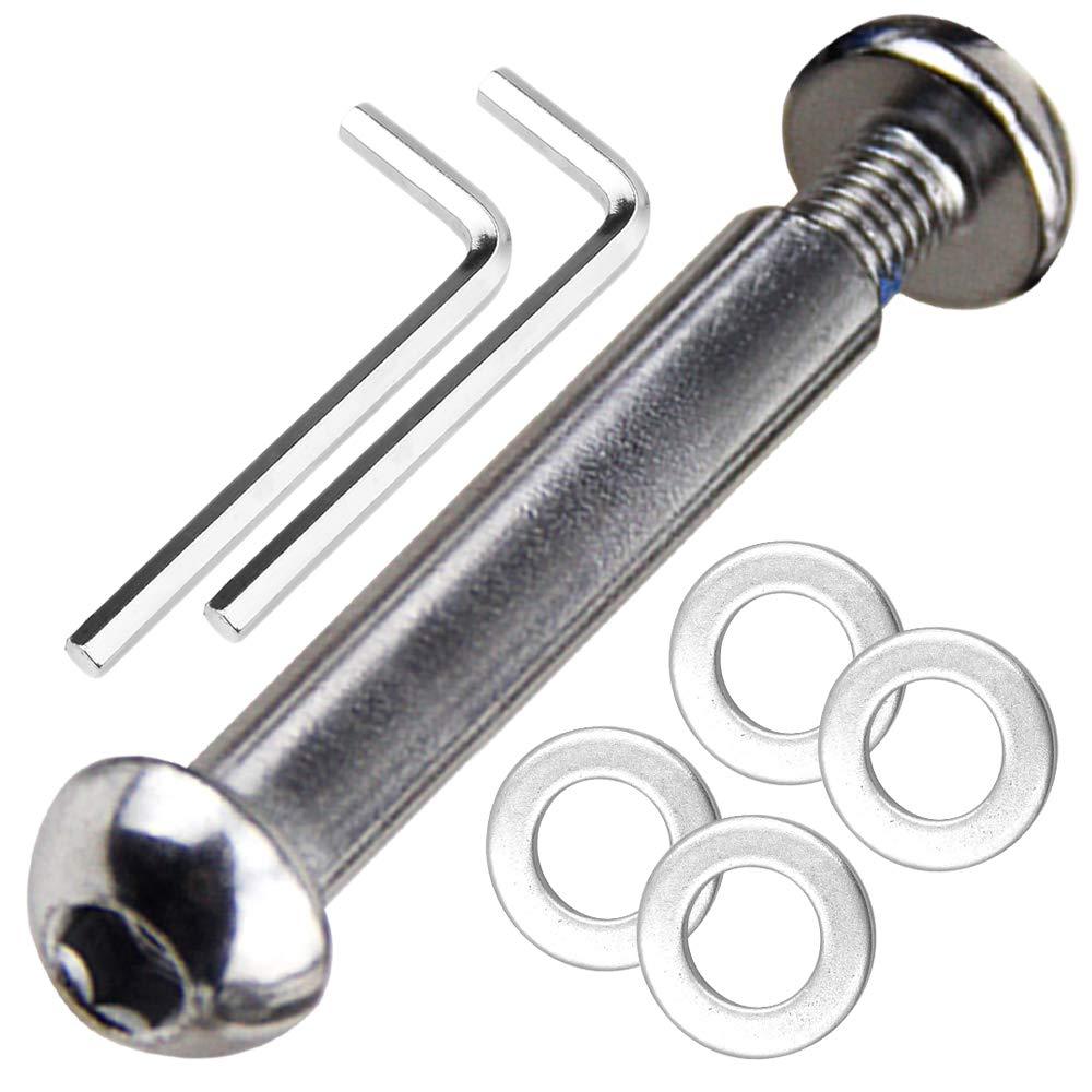 M8 8mm x 28mm-86mm 8.8 Grade Carbon Steel Axle Allen Screw Bolt Set for Front Rear 2 3 4 Wheel Stunt Scooter Dash Teen/Adult Kick Scooter-800+lb Capacity (44mm)