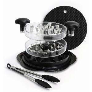 Prepmate Chicken Shredder, Heavy Duty Highly Durable Chicken Shredder Tool Twist, Meat Shredder Machine, BPA Free, Strong Anti-Slip Mat & Tongs, Dishwasher Safe, Suitable for Pork Beef Chicken