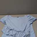 AOBUTE Women Halloween Princess Costume Puff Sleeve Blue Maxi Dress with Belt XS