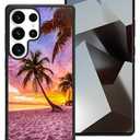 OOK Compatible with Samsung Galaxy S25 Ultra Case Anti Slip Shockproof Protective Case for Samsung Galaxy S23 Ultra 5G Sunset Pink Beach