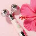 Spa Sciences ISLA Ice + Heat Contouring Roller (Face, Neck, and Dcolletage)  Including Steel + Bonus Genuine Rose Quartz Globes