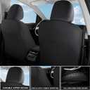 Faux Leather Car Seat Covers Two Front Seat, Foam Seat Cover for Car, Universal Car Seat Protector with Waterproof and Breath Fit for Cars, Trucks, SUV, Vans (Black Striped)