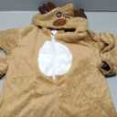 Soyoekbt Kids Reindeer Costume for Christmas Boy Girl Animal Onesies Pajamas for Xmas (8-10 Years, Brown)