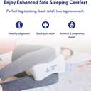C CUSHION LAB Extra Support Orthopedic Knee Pillow for Side Sleepers - Healthy Alignment Leg Pillow for Sleeping - Hip, Pregnancy, Sciatica, & Back Pain Relief - Memory Foam Contour Wedge - Large Size