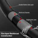 Guitrees 2026 Upgraded Garden Hose 150FT x 3/4", Heavy Duty Rubber Water Hose with Five Layered Braiding, Swivel male and female Nickel-plated Brass Fittings, 1200PSI Burst, 300PSI Working (Black)