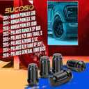 M12x1.5 Lug Nuts, 16pcs 6 Spline LugNut with Socket for Polaris RZR, ATV 12x1.5 Black Wheel LugNuts for Ranger XP 900/1000 Can Am X3 Honda Pioneer 1000 General RZR Turbo/Turbo S on UTV's Wheels