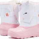 Toddler Snow Boots Little Girl Boy Insulated Winter Boots WaterProof Cold Weather Warm Lightweight Kids Walking Boots White Pink shoes size 10