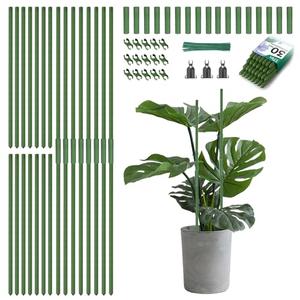 Breeze Touch Garden Trellis for Climbing Plants Outdoor, 30 Pack 17" Tomato Stakes Set with Clips & Connectors,Garden Plant Stakes, Tomato Frame, Cucumber Trellis for Raised Bed & Potted Plants