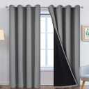 Yakamok 100% Blackout Curtains 84 Inches Long, 2 Thick Layers Heat and Full Light Blocking Soft Thermal Insulated Drapes for Bedroom(52" Wide Each Panel, Grey, 2 Panels)