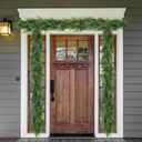 2Pcs 6FT Christmas Garland,Artificial Norfolk Pine/Cedar Garland for Table,Mantle, Wall, Indoor, Outdoor,Real Touch Winter Pine Garland Outdoor Christmas Decoration (Green)