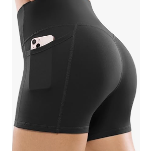 Poshdivah Womens High Waisted Biker Shorts Workout Running Spandex Yoga Shorts XL