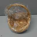 POPETPOP Wicker Picnic Basket with Handle, Empty Organiser to Fill Picnic Hamper Wedding Flower Girl Baskets for Garden, 8.66x7.07x7.87 Inches