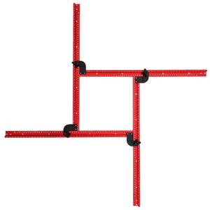 Router Jigs, Router Guides for Woodworking, Adjustable Square Router Template Guide, Groove Router Jig 23.6 by 23.6 Inches, Routing Squares and Rectangles for Cutting Board (Red)