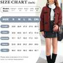 Bebonnie Women's Diamond Quilted Jacket Crew Neck Lightweight Long Sleeve Button Down Winter Coats with Pockets (Red, XL)