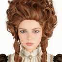 Colonial Wigs for Women Brown Victorian Court Vintage Wig Baroque Fluffy Beehive Wigs Halloween Costume Party Dress Wig