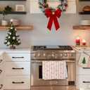 Coquette Pink Bow Floral Kitchen Towels, Rustic Flower Botanical Dish Tea Towels for Kitchen Decor, Girly Pink Striped Floral Hand Towel for Bathroom Decor, 16x24 Inch (Color-01)