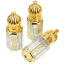 3Pcs Vintage Essential Oil Roller Bottles Glass Perfume Roller Bottles Empty Essential Oil Containers for Travel, Golden, 6ml (0.2 Ounces)