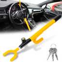 Car Steering Wheel Lock Anti-Theft Device - MIRUNNY Security Steering Wheel Lock with Adjustable Length for Trucks Vans SUVs
