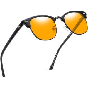 Blue Light Blocking Glasses Anti Eyestrain Computer Gaming Glasses | Vintage Half Frame UV Clear Lens for Women Men