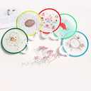 NUOBESTY Foldable Fan Japanese Style Handheld Round Folding Fan Great for Wedding Birthdays Decoration,4pcs