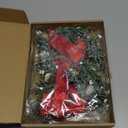 Dingion 6 Pcs 6" Christmas Mini Cabinet Wreaths Cedar for Kitchen with Ribbon Bows Red Berry Frosted Cedar Pine Small Window Wreath for Window Door Home Wall Farmhouse Christmas Party Decorations