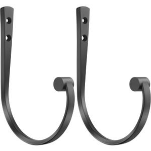 Curtain Holdbacks 2Pcs,Black Barrel Zinc Alloy Curtain Tiebacks,Wall Mounted Curtain Holders for Drapes.