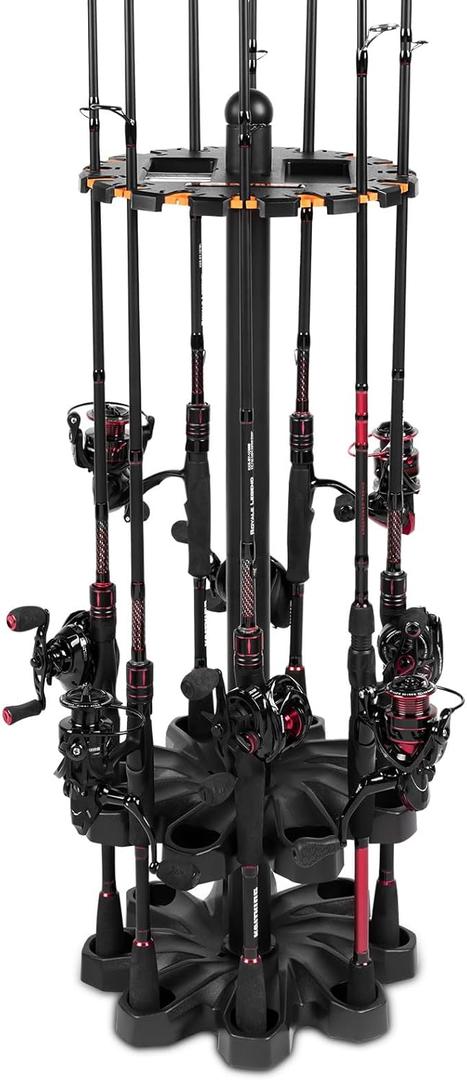 KastKing V16 Fishing Rod Rack - Fishing Pole Rack Holds Up to 16 Fishing Rods or Combos, Lightweight and Durable ABS Construction, Space-Saving Fishing Rod Holders for Garage
