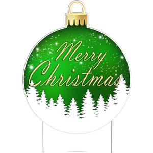 Christmas Ornament Classic Yard Sign for Home Decor and Lawn Decoration With Stakes, Green Merry Christmas Sign Tree