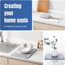 Quick Dry Stone Drying Mat for Kitchen Counter, Water-Absorbent Diatomaceous Dish Drying Mats, Multi-Purpose Stone Drying Tray for Cups Dishes Bottles, Carrara White Marble