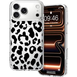 Magnetic for iPhone 17 Pro Max Case 6.9 in Clear, Cute Cheetah