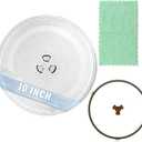 LUBIYACK 10" Glass Microwave Plate Replacement for W10337247 W11367904 Microwave Turntable Tray Oven Rotating Dish Tray with Y shaped design for Better Reheating and Even Heat Distribution