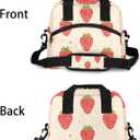 Insulated Lunch Bag for Women - Girls Strawberry Box Reusable Meal Tote with Shoulder Strap, Cute Food Cooler Containers for School Work Picnic Camp Travel Adults Children Kids