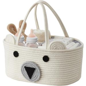 DECOMOMO Teddy Bear Basket, Diaper Caddy Basket, Baby Baskets for Baby Shower (Animal, Large)