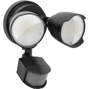 CELAVY 15W 1500 Lumen LED Security Lights with Motion Sensor Outdoor, 3000K/ 5000K Light, IP65 Waterproof, Dusk to Dawn, Dual-Head Motion Detected Flood Wall Light for Garage Yard Porch (Black)