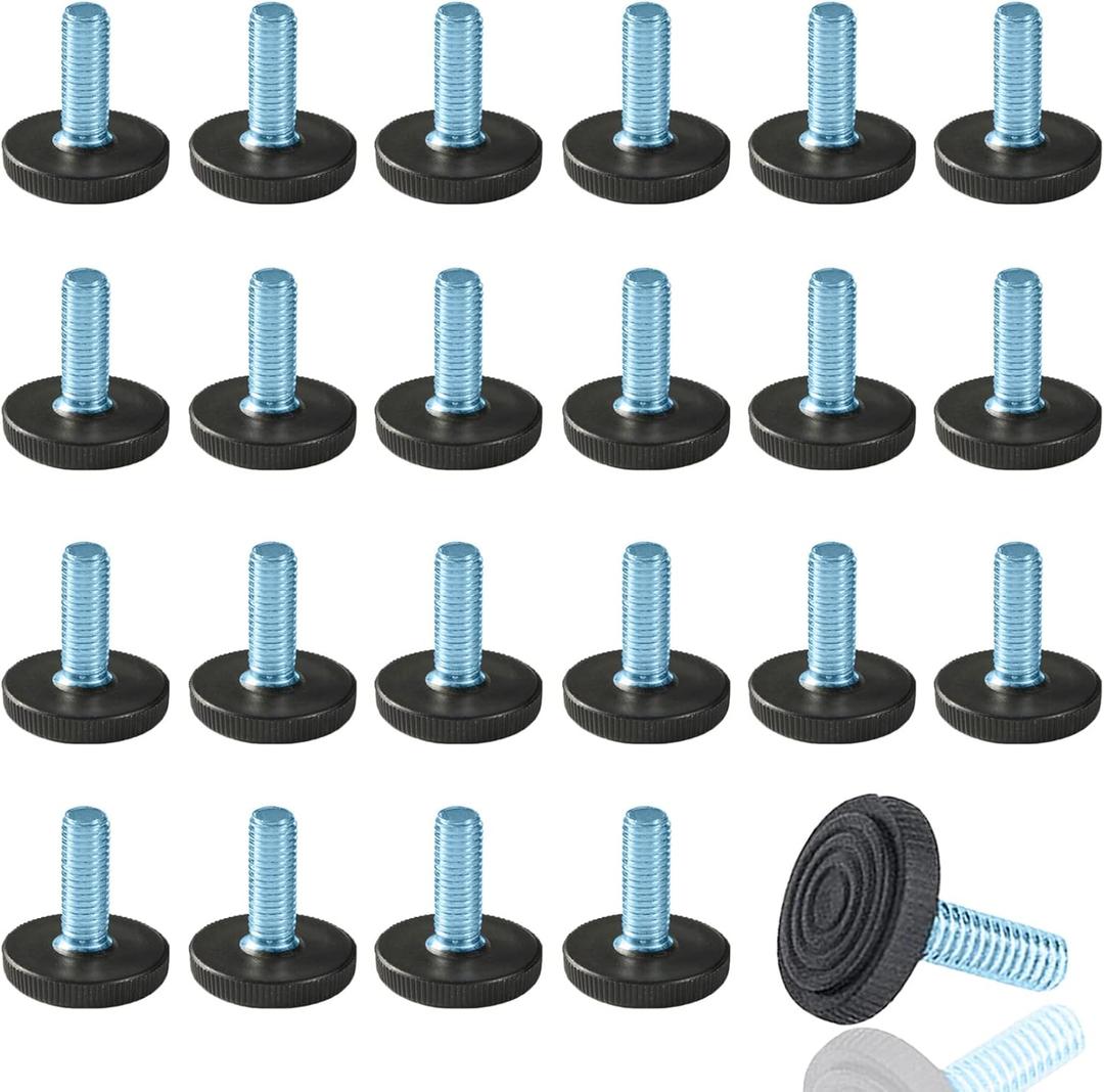 WAFJAMF 24 PCS M8 Thread Adjustable Furniture Levelers Screw in Threaded, Adjustable Levelers Feet Screw On Furniture Glide Leveling for Table, Chair, Furniture Legs (M8 Thread)