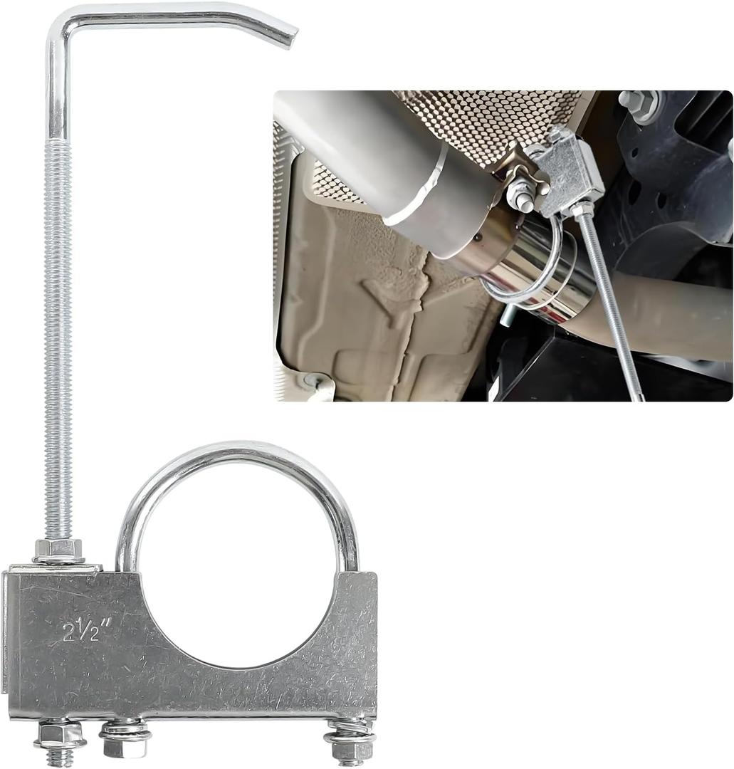 Wuyaoyao 2.5 Inch Exhaust Clamp with Hanger, 2-1/2" Clamp On Exhaust Hanger, Heavy-Duty Exhaust System Hanger Fits 2.5" Exhaust Pipe, Universal Rear Muffler Hanger for Car Truck SUV