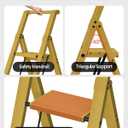 Taranta 3 Step Ladder, Lightweight Aluminum Step Stool with Convenient Handgrip, Folding Ladder with Anti-Slip Pedals, 330lbs Capacity Stepladder for Home, Office, Kitchen - Twilight Yellow