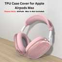 2 x Airpods Max Case Cover for AirPods Max Headphones, Clear Soft TPU Ear Cover/Ear Pad Cover for AirPod Max (2024/2020),Transparent Accessories for Apple AirPods Max, USB-C Pink
