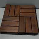 Patio Flooring Outdoor Waterproof - Balcony Flooring 12x12 - Pack of 10 Snap-Together Interlocking Patio Floor Tiles, Waterproof Outdoor Tiles for Pool, Patio Tiles Outdoor Interlocking All Weather (Stripe Pattern, Walnut Brown)