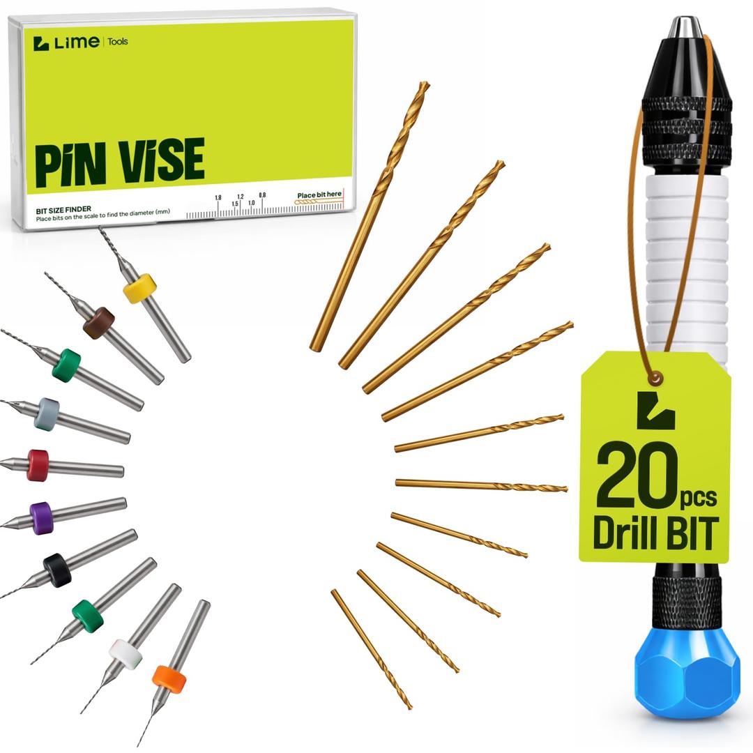 Micro Drill Bits Set with Pin Vise | Small Hand Drill - Pin Vise Hand Drill Manual, PCB Mini Bits for Resin Beads Polymer Clay | DYI Jewelry Making, set