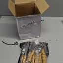 Eboot Bamboo Silverware Set 18/8 Stainless Steel Tableware Set Natural Utensil Flatware Kit Spoon Fork Knives Bamboo Handle Cutlery for Kitchen Wedding Home Restaurant Party(Silver,60 Pieces)