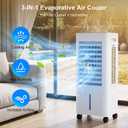 PNTCK Portable Air Conditioners, 3-IN-1 Swamp Cooler with 3 Fan Speeds, 4 Modes, 12H Timer, Remote, Ice Packs, 2.1Gal Water Tank, Evaporative Air Cooler for Bedroom Dorm Office Garage Home