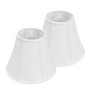 White Bell Lamp Shades Set of 2, 6.7" x 13" x 10" Fabric Replacement Lampshades for Table Lamps, Spider Fitter Lamp Shades for Home Decoration in Living Room, Bedroom, Easy Assembly Required