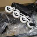 Inline Skates PRO for Adult Women - ABEC-9 Bearing with Breathable Lining for Male Female, Optional Brake, Size W 6-9, Black