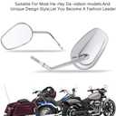 DREAMIZER Motorcycle Vintage Mirrors 8mm Rear View Mirror Black Compatible with Harley Dyna Bobber Softail Chopper Cruiser Cafe Racer Street Electra Glide 1982-2018 (Oval-Chrome)
