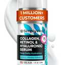 SimplyVital Collagen, Retinol & Hyaluronic Acid Serum - Anti-Aging Moisturizer for Face, Neck & Dcollet - Made in USA, Deep Moisturizing Skin Care Complex - Hydrating Facial Serum for Women, 1 fl.oz