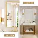 Gold Wall Sconces Set of Two 15 inch 5CCT Dimmable Bathroom Sconce with Acrylic Shade LED Hardwired Wall Light Fixtures for Bathroom Living Room Bedroom Hallway, 2 Pack