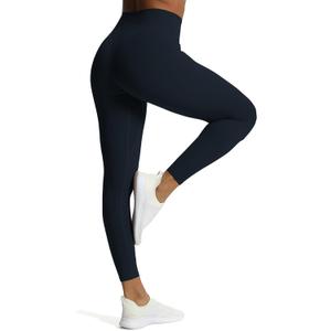 Aoxjox High Waisted Workout Leggings for Women Tummy Control Buttery Soft Yoga Metamorph Deep V Pants 26" (Small, Blueberry)