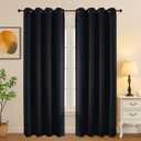 Simplebrand Halloween Black Out Curtains for Bedroom 84 Inch Long 2 Panels Set, Solid Thermal Insulated Privacy Room Darkening Window Curtains for Living Room, Soft Blackout Drapes, W50 x L84 Inch